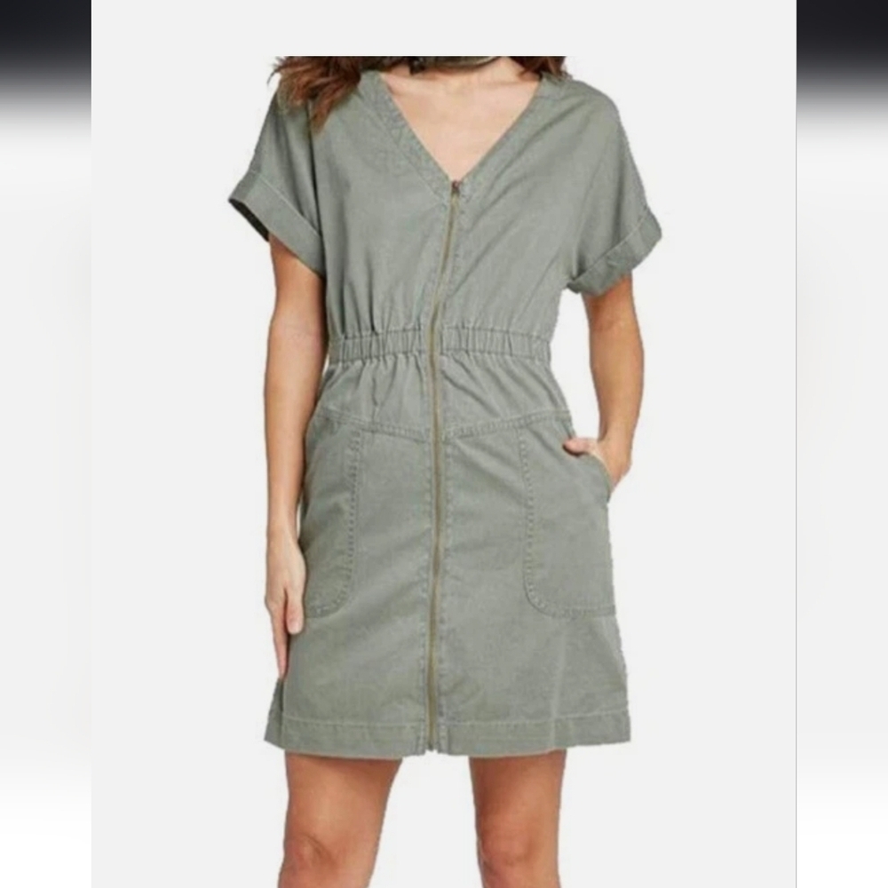 Universal Thread Utility Zip Front Mini Dress Gray Size S NWT